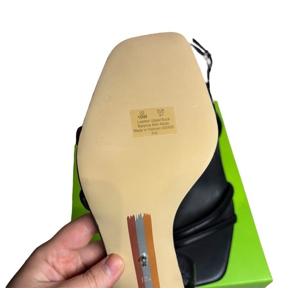 Sam Edelman NEW KIA BLOCK HEEL SANDAL Strappy Black Leather Size 10W - Picture 7 of 9